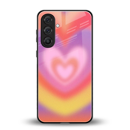 Y2K Rainbow Hearts back phone cover | glass case for samsung galaxy m36 5g