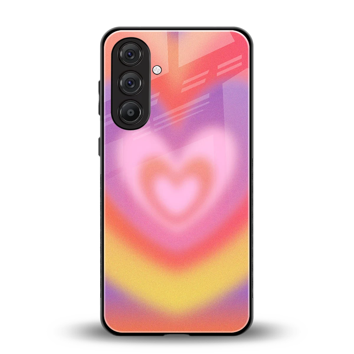 Y2K Rainbow Hearts back phone cover | glass case for samsung galaxy a55 5g