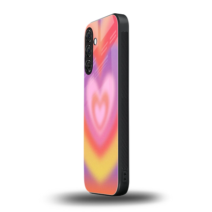 Y2K Rainbow Hearts samsung galaxy a55 5g mobile cover | shockproof glass phone case