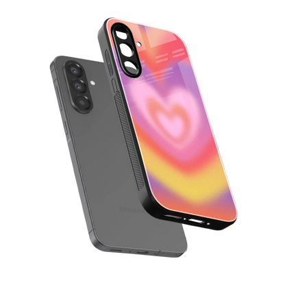 Y2K Rainbow Hearts sleek samsung galaxy a56 5g cover with tempered glass back and TPU edges