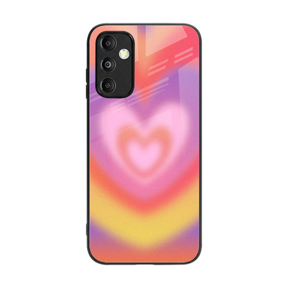 Y2K Rainbow Hearts back phone cover | glass case for samsung galaxy m14 5g