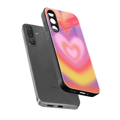 Y2K Rainbow Hearts sleek samsung galaxy m36 5g cover with tempered glass back and TPU edges