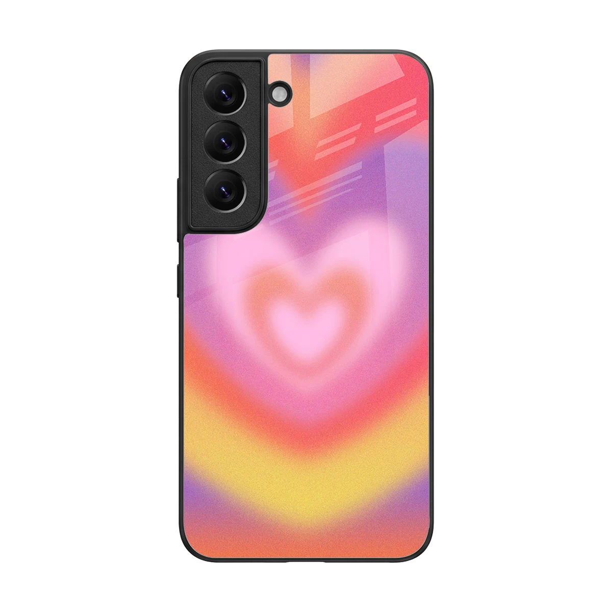 Y2K Rainbow Hearts back phone cover | glass case for samsung galaxy s22