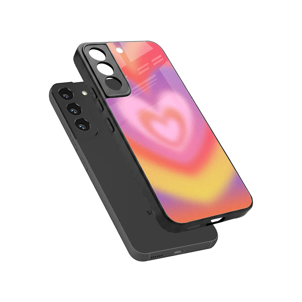 Y2K Rainbow Hearts sleek samsung galaxy s22 cover with tempered glass back and TPU edges