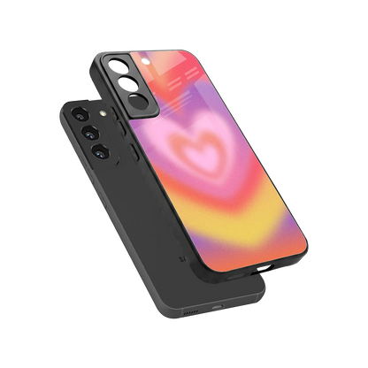 Y2K Rainbow Hearts sleek samsung galaxy s22 cover with tempered glass back and TPU edges