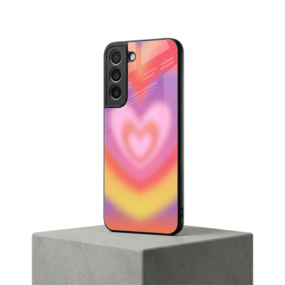 Y2K Rainbow Hearts samsung galaxy s22 mobile cover | shockproof glass phone case