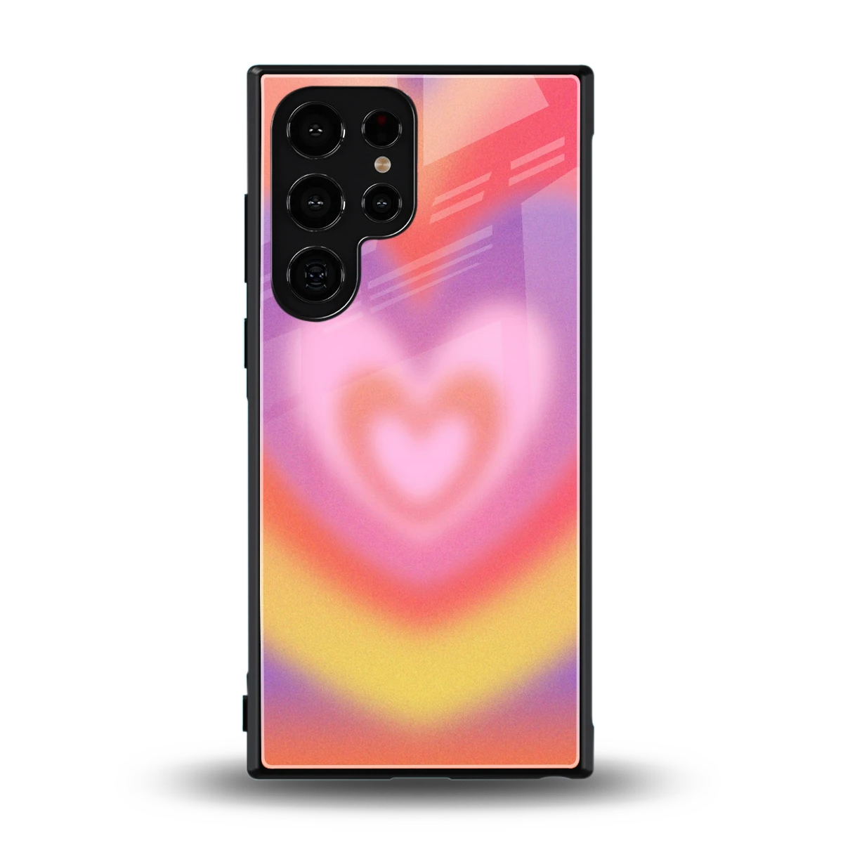 Y2K Rainbow Hearts back phone cover | glass case for samsung galaxy s24 ultra