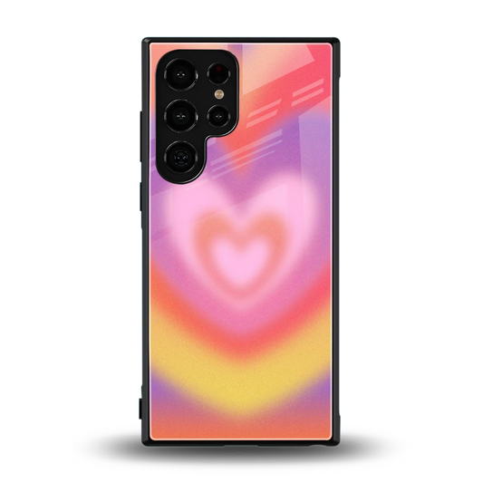 Y2K Rainbow Hearts back phone cover | glass case for samsung galaxy s24 ultra