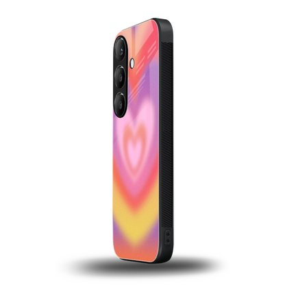 Y2K Rainbow Hearts samsung galaxy s25 fe mobile cover | shockproof glass phone case