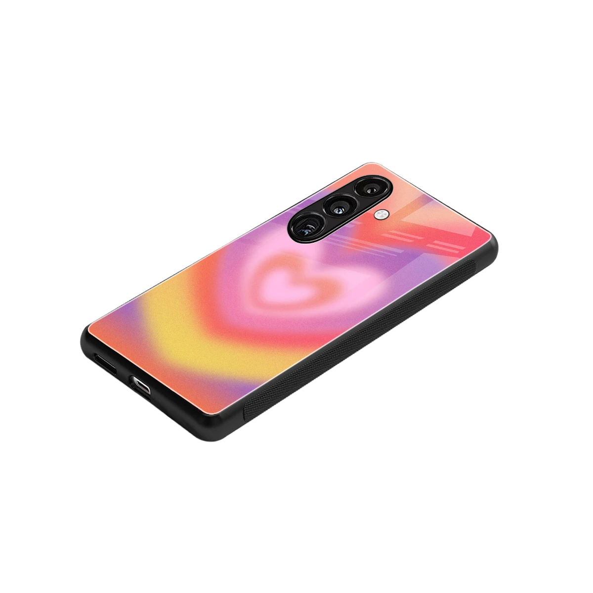 Y2K Rainbow Hearts stylish phone case for samsung galaxy s25 fe | glossy glass and slim fit