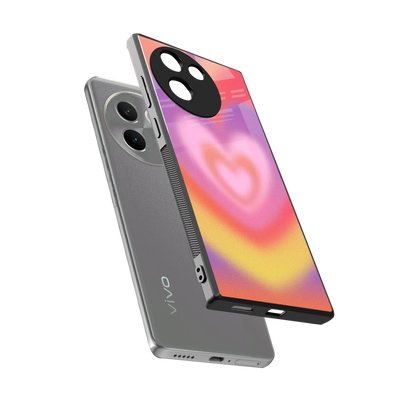 Y2K Rainbow Hearts sleek vivo v30e cover with tempered glass back and TPU edges