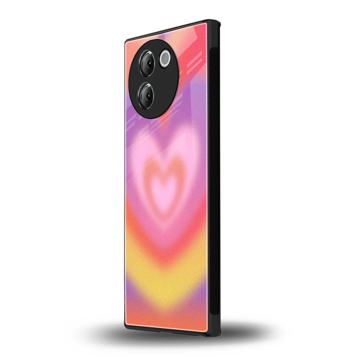 Y2K Rainbow Hearts vivo v30e mobile cover | shockproof glass phone case