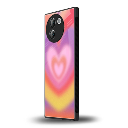 Y2K Rainbow Hearts vivo v30e mobile cover | shockproof glass phone case