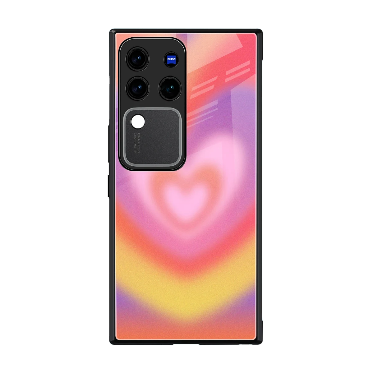 Y2K Rainbow Hearts back phone cover | glass case forvivo v30 pro