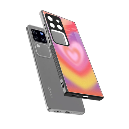 Y2K Rainbow Hearts sleekvivo v30 pro cover with tempered glass back and TPU edges