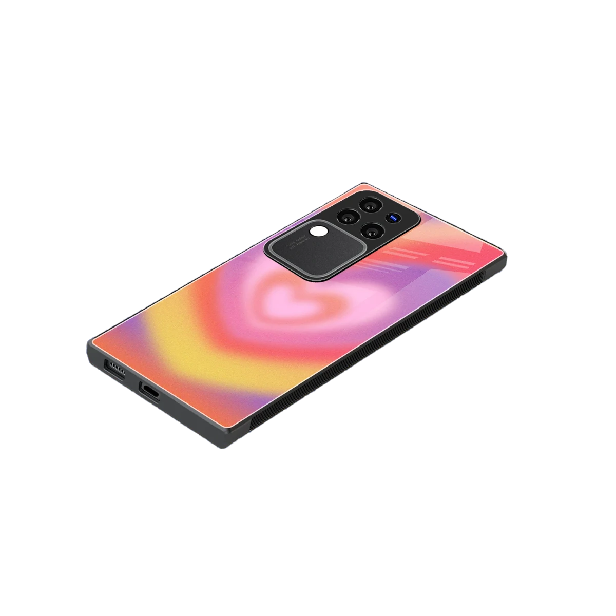 Y2K Rainbow Hearts stylish phone case forvivo v30 pro | glossy glass and slim fit