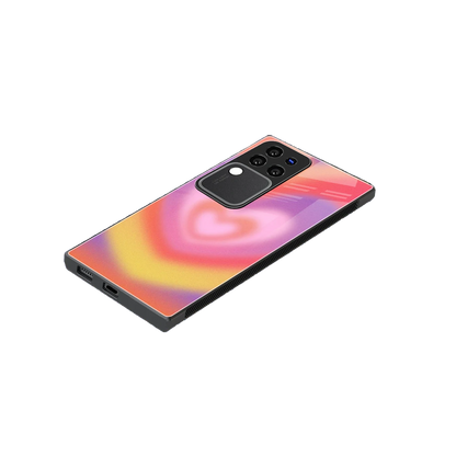 Y2K Rainbow Hearts stylish phone case forvivo v30 pro | glossy glass and slim fit