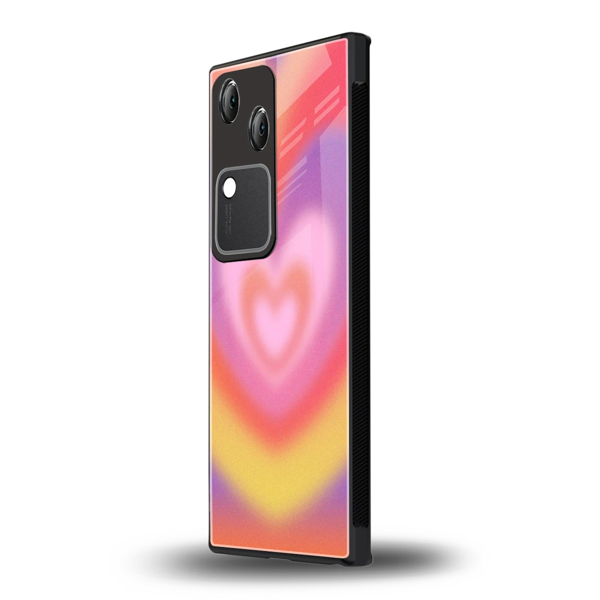 Y2K Rainbow Hearts vivo v30 mobile cover | shockproof glass phone case