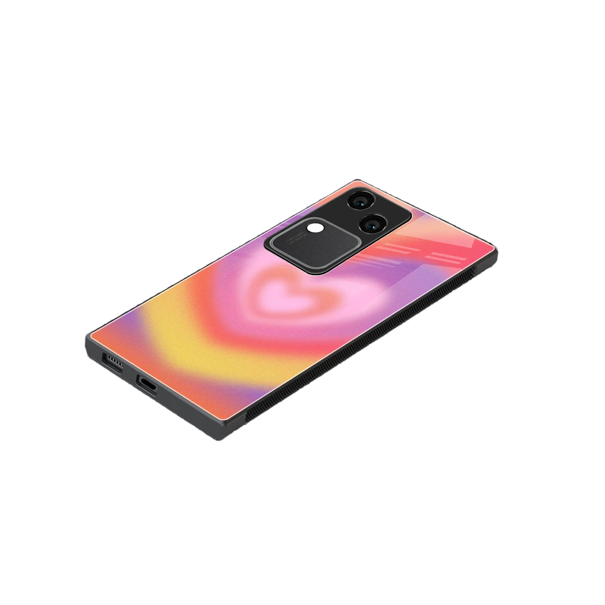 Y2K Rainbow Hearts stylish phone case for vivo v30 | glossy glass and slim fit