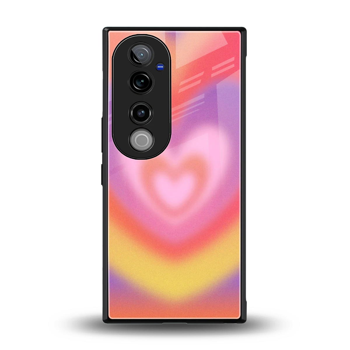 Y2K Rainbow Hearts back phone cover | glass case for vivo v40 pro