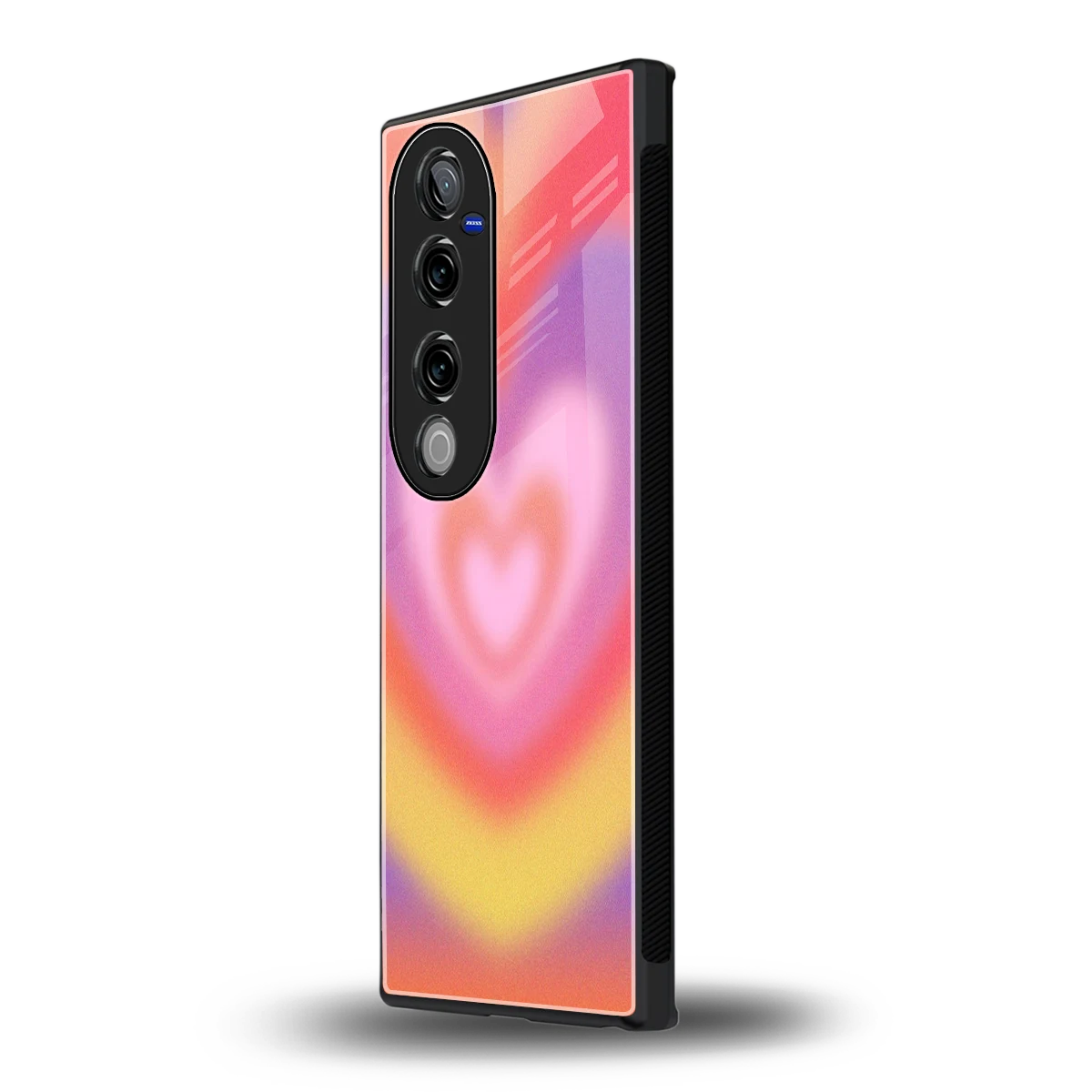 Y2K Rainbow Hearts vivo v40 pro mobile cover | shockproof glass phone case