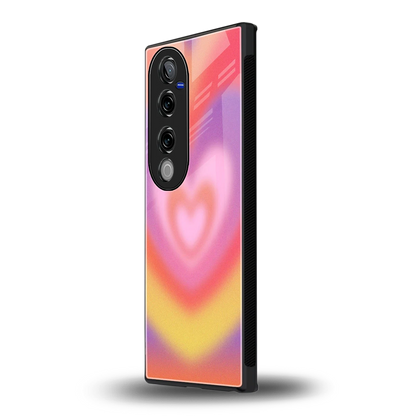 Y2K Rainbow Hearts vivo v40 pro mobile cover | shockproof glass phone case