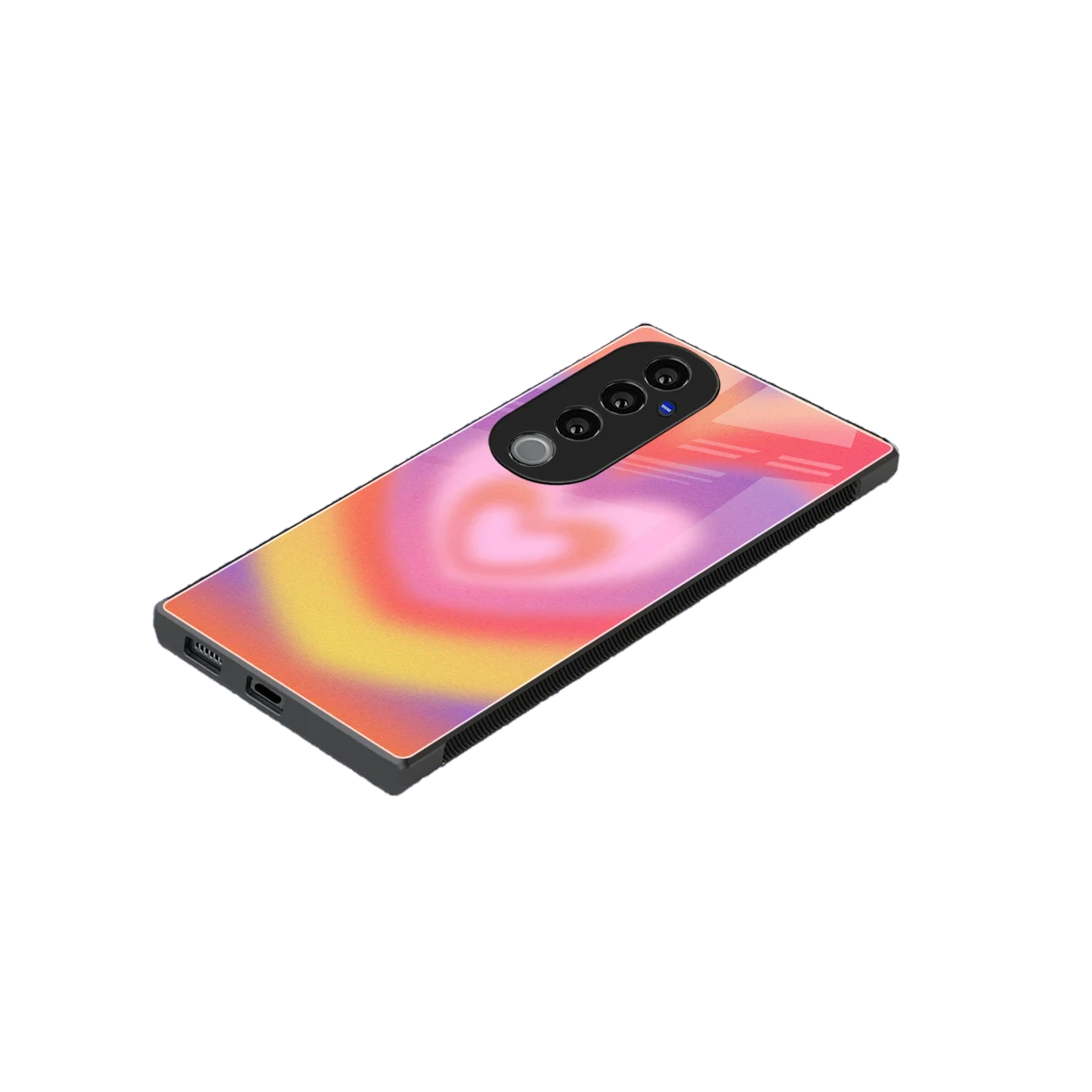 Y2K Rainbow Hearts stylish phone case for vivo v40 pro | glossy glass and slim fit