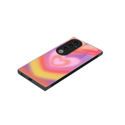 Y2K Rainbow Hearts stylish phone case for vivo v40 pro | glossy glass and slim fit