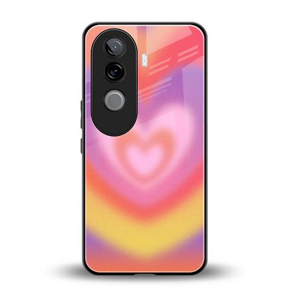 Y2K Rainbow Hearts back phone cover | glass case for vivo v40e