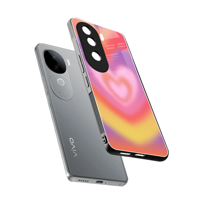 Y2K Rainbow Hearts sleek vivo v40e cover with tempered glass back and TPU edges