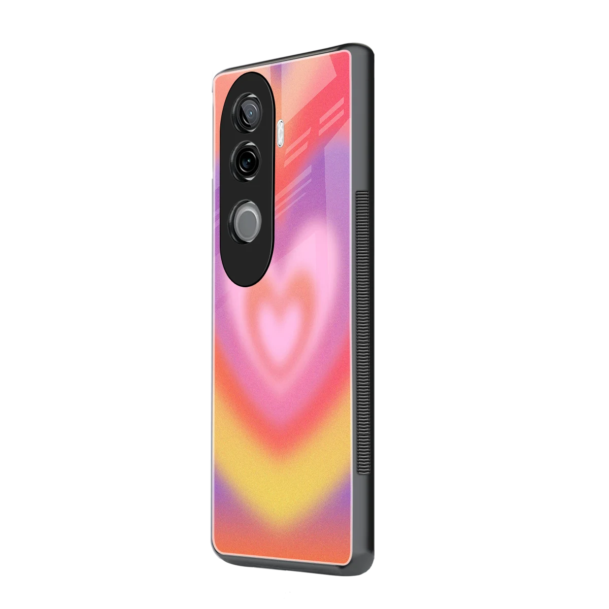 Y2K Rainbow Hearts vivo v40e mobile cover | shockproof glass phone case