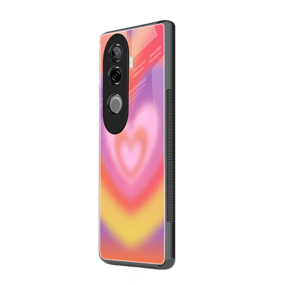 Y2K Rainbow Hearts vivo v40e mobile cover | shockproof glass phone case