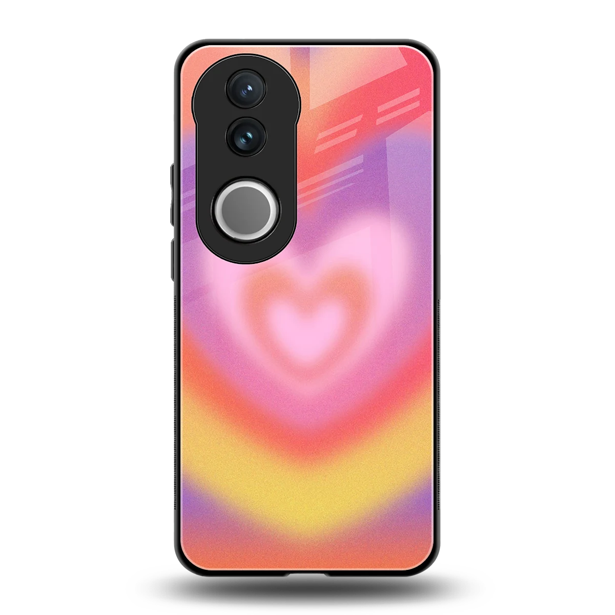 Y2K Rainbow Hearts back phone cover | glass case for vivo v50