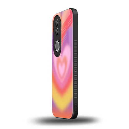 Y2K Rainbow Hearts vivo v50 mobile cover | shockproof glass phone case