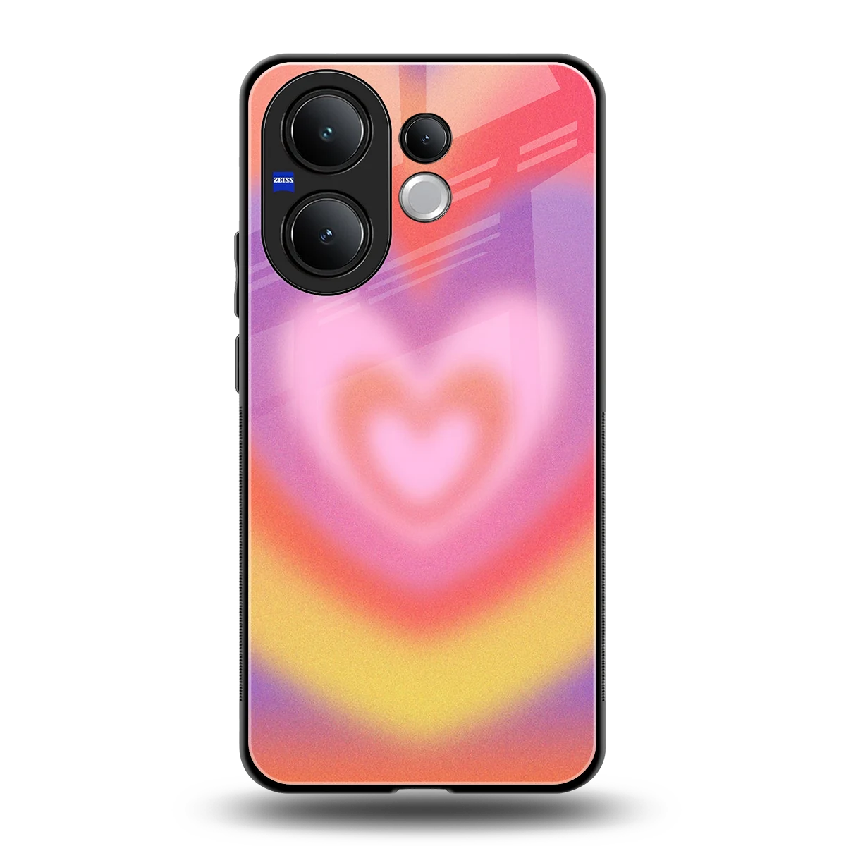 Y2K Rainbow Hearts back phone cover | glass case for vivo v60