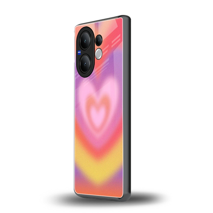 Y2K Rainbow Hearts vivo v60 mobile cover | shockproof glass phone case