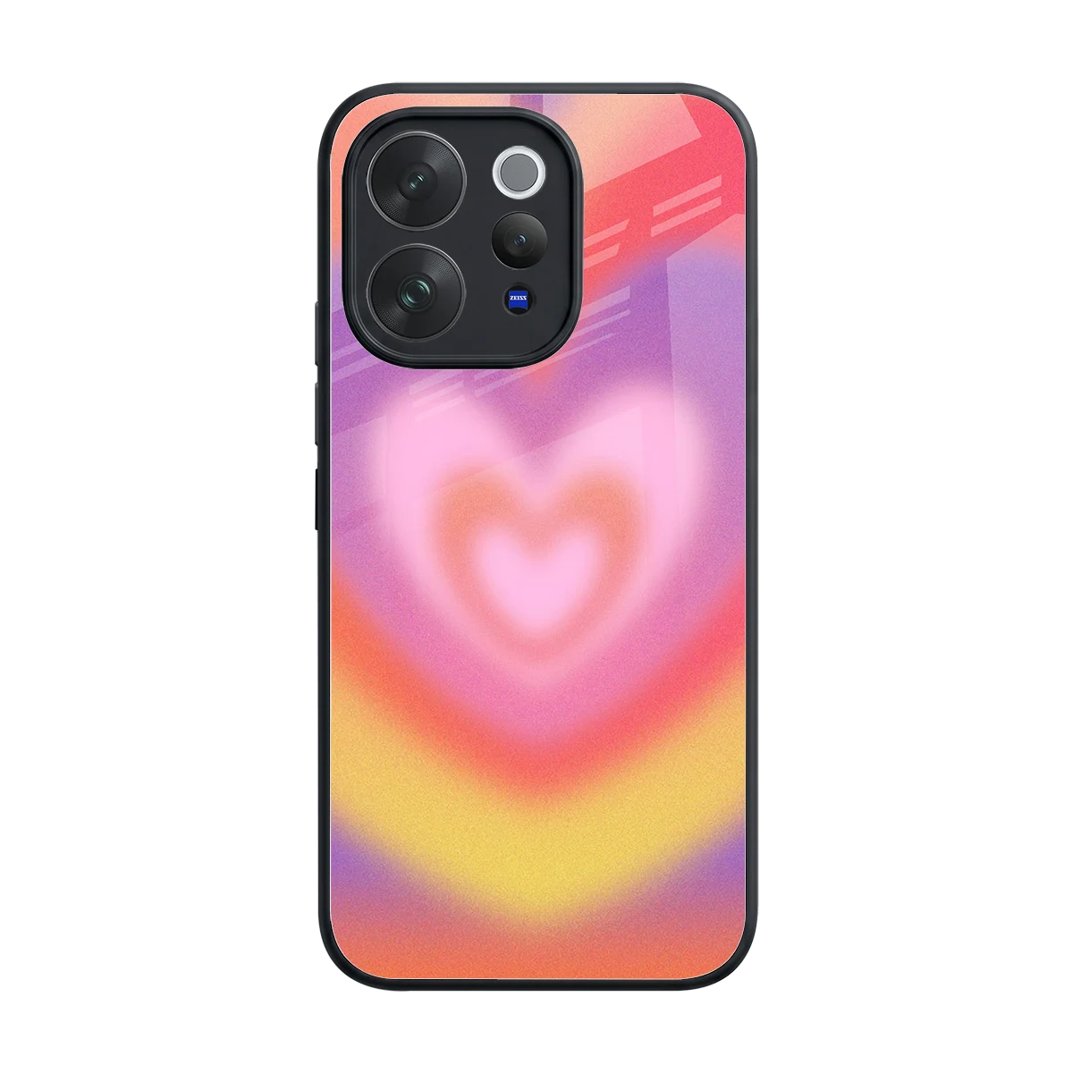 Y2K Rainbow Hearts back phone cover | glass case for vivo v70