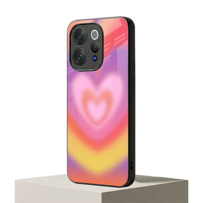 Y2K Rainbow Hearts vivo v70 mobile cover | shockproof glass phone case