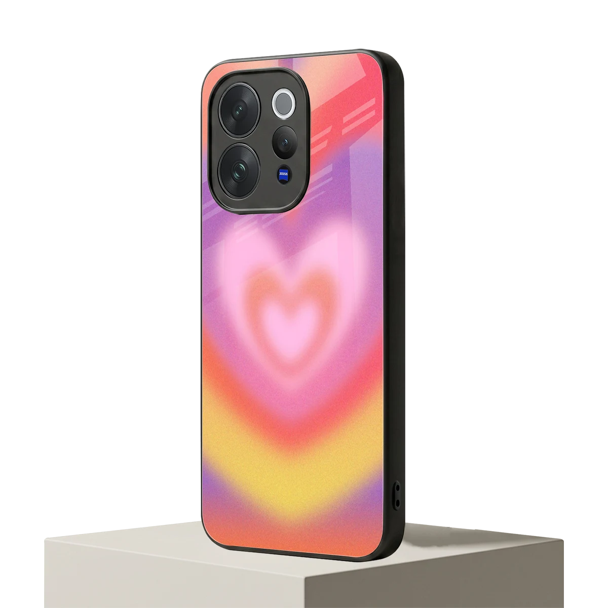 Y2K Rainbow Hearts vivo v70 elite mobile cover | shockproof glass phone case