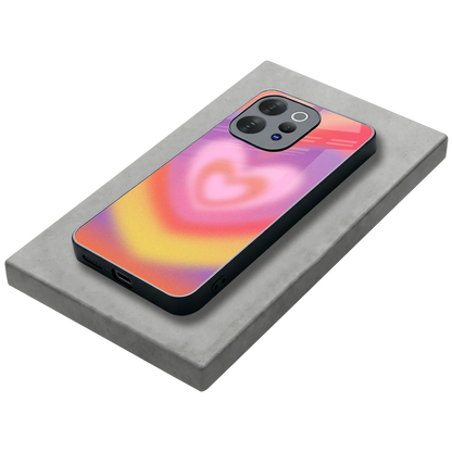 Y2K Rainbow Hearts stylish phone case for vivo v70 | glossy glass and slim fit