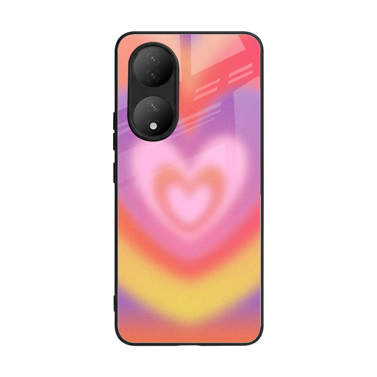 Y2K Rainbow Hearts back phone cover | glass case for Vivo-y100