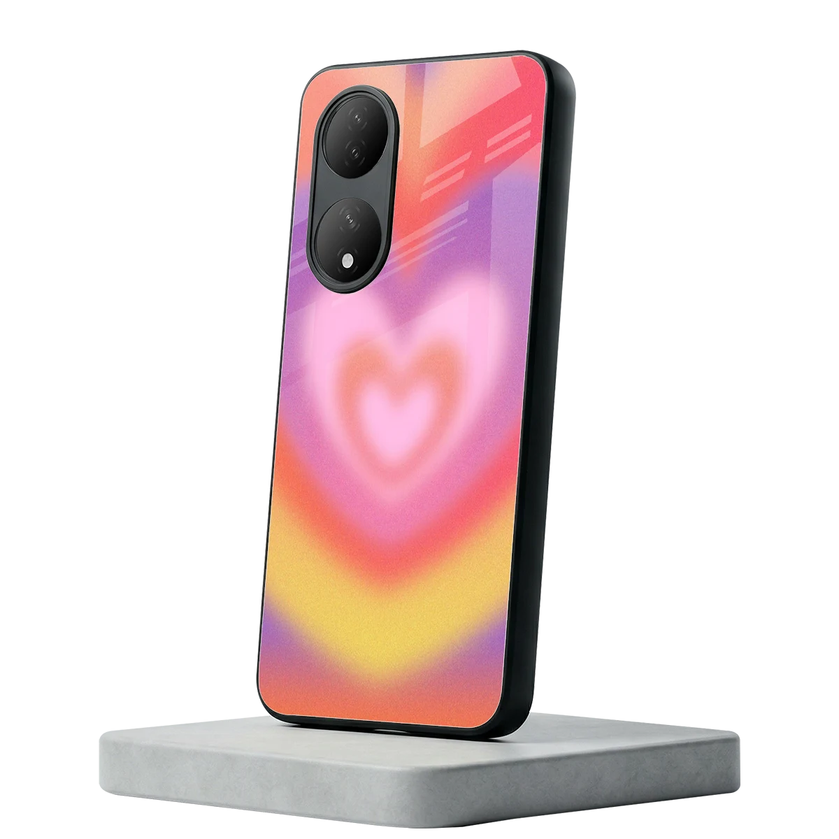 Y2K Rainbow Hearts Vivo-y100 mobile cover | shockproof glass phone case