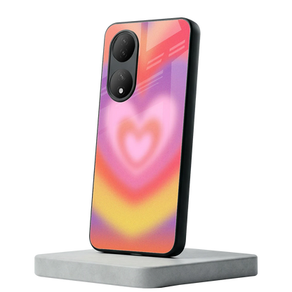 Y2K Rainbow Hearts Vivo-y100 mobile cover | shockproof glass phone case