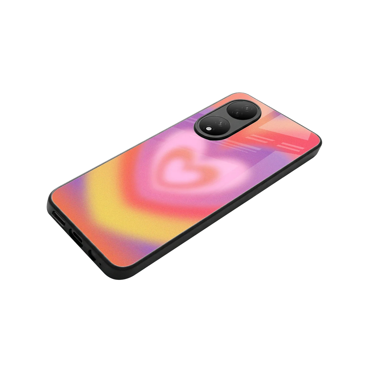 Y2K Rainbow Hearts stylish phone case for Vivo-y100 | glossy glass and slim fit