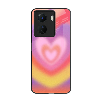 Y2K Rainbow Hearts back phone cover | glass case for vivo y16