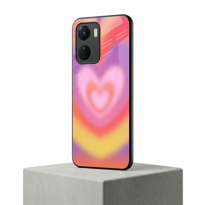 Y2K Rainbow Hearts vivo y16 mobile cover | shockproof glass phone case
