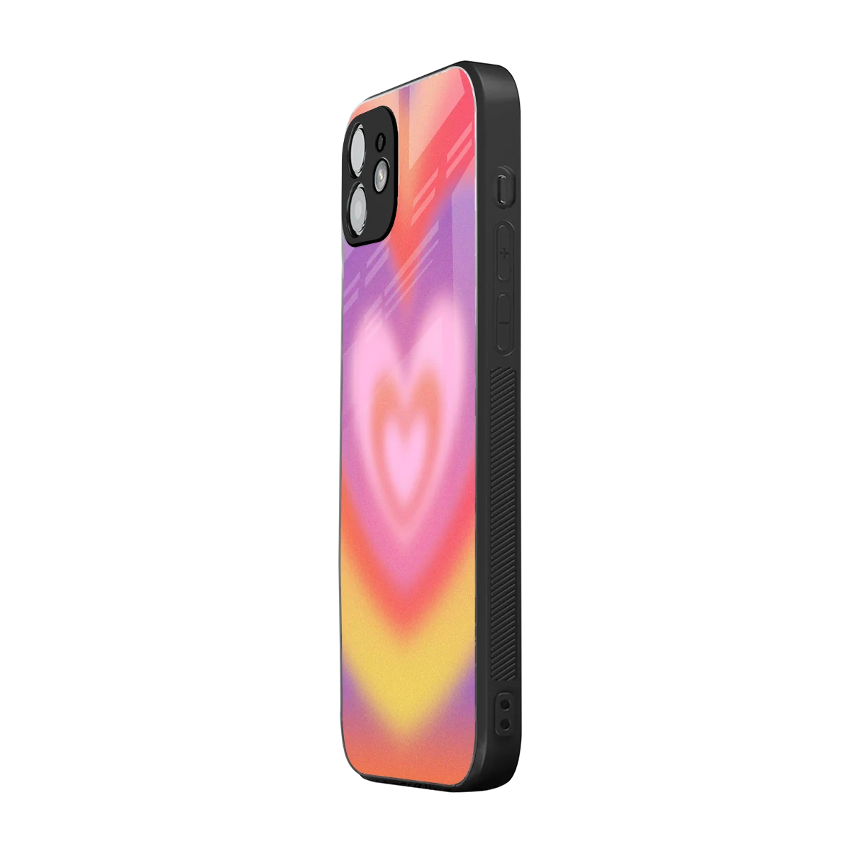 Y2K Rainbow Hearts iphone 12 mobile cover | shockproof glass phone case