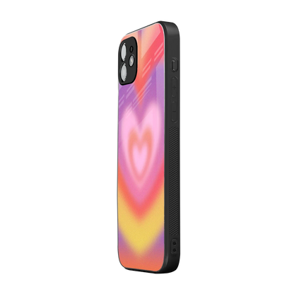 Y2K Rainbow Hearts iphone 11 mobile cover | shockproof glass phone case