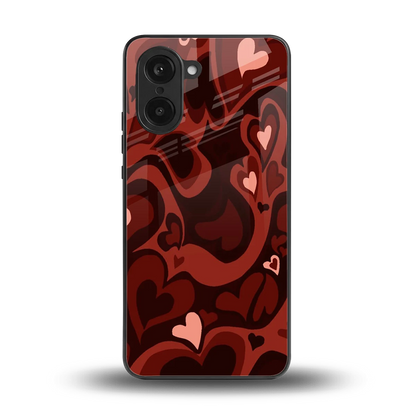 Y2K Red Meltdown Hearts back phone cover | glass case for oneplus nord ce5 5g