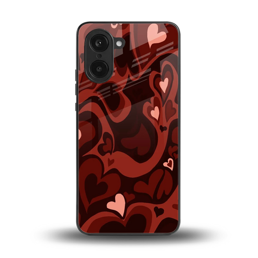 Y2K Red Meltdown Hearts back phone cover | glass case for oneplus nord ce5 5g